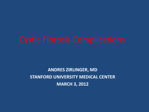 from tragedy to traquiliy - The Cystic Fibrosis Center at Stanford