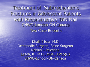 Treatment of Subtrochenteric Fractures in Adolescent Patients with