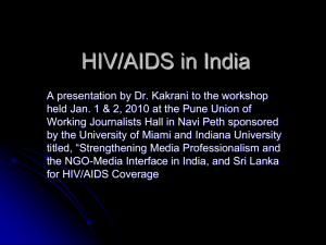 HIV/AIDS in India - Indiana University Journalism