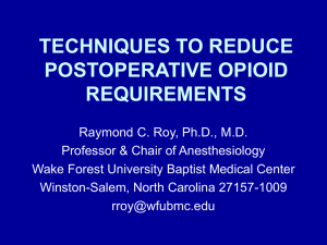 techniques to reduce postoperative opioid requirements