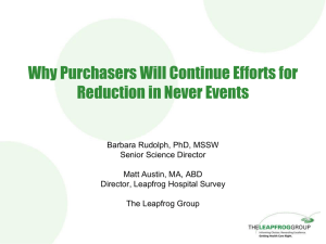 Why Purchasers Will Continue Efforts for Reduction in Never Events