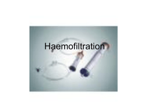 Haemofiltration Lecture - Perfusion Scientist Education