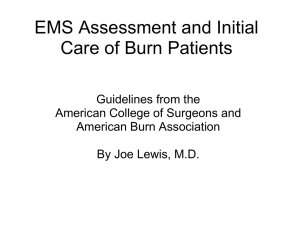 EMS Assessment and Initial Care of Burn Patients