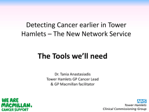 Cancer NIS the tools we will need, Dr Tania Anastasiadis