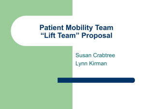 Patient Mobility Team “Lift Team” Proposal