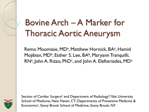 Bovine Arch – A Marker for Thoracic Aortic Aneurysm