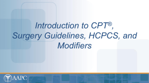 Introduction to CPT®, Surgery Guidelines, HCPCS, and