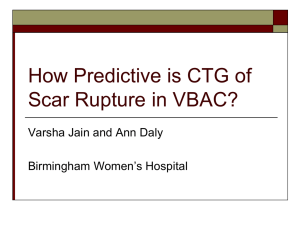 How predictive is CTG of Scar Rupture in VBAC