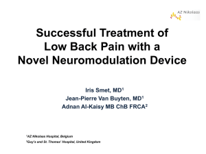 Successful Treatment of Low Back Pain with a Novel