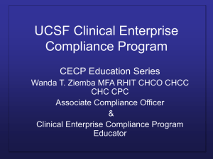 UCSF Clinical Enterprise Compliance Program