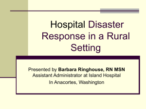 Hospital Response to Disaster in a Rural Setting