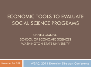 Economic tools to evaluate social science programs Bidisha Mandal