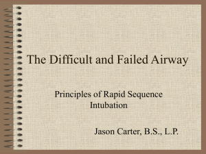 The Difficult and Failed Airway