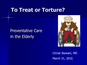 Preventative care in the older patient