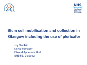 Stem cell mobilisation and collection in Glasgow