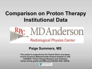 Comparison on Proton Therapy Institutional Data