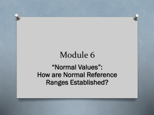 Establishing Reference Ranges