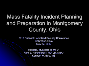 Montgomery Co OH Mass Fatality Incident Resp Plan