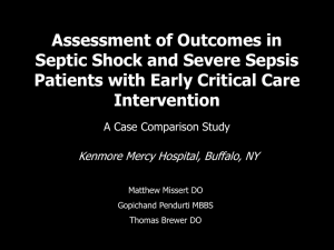 Assessment of Outcomes in Septic Shock and Severe Sepsis