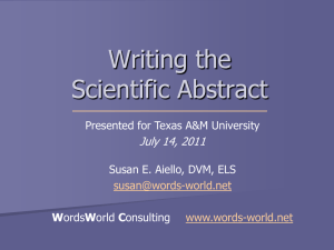 Writing Abstracts - Texas A&M University