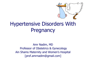 Hypertensive Disorders with Pregnancy