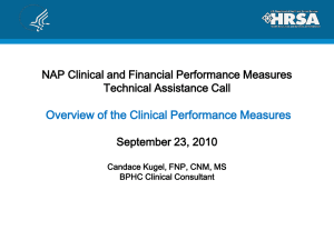 Overview of the Clinical Performance Measures