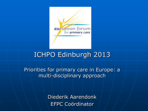 Dia 1 - European forum for primary care