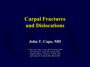 Carpal Fractures and Dislocations