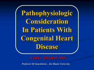 Pathophysiologic consideration in patients with congenital