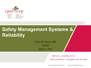Safety Management Systems & Reliability
