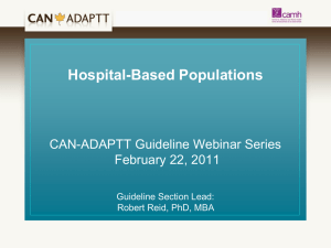 Hospital-based Populations - CAMH
