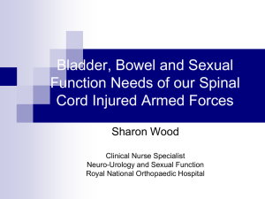 Bladder, bowel and sexual function needs of our injured armed forces