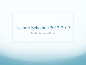 Lecture Schedule 2012-2013