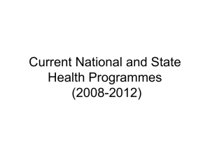 Current National and State Health Programmes