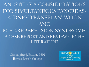 Anesthesia Considerations for Simultaneous Pancreas