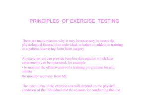 PRINCIPLES OF EXERCISE TESTING