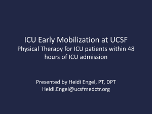 ICU Early Mobilization at UCSF