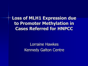 Loss of MLH1 expression due to promoter methylation in cases