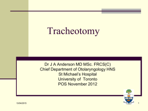 Tracheotomy2012 POS - Department of Surgery