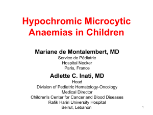 Hypochromic Microcytic Anemias in Children