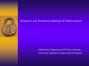 The diagnosis basis of malocclusion