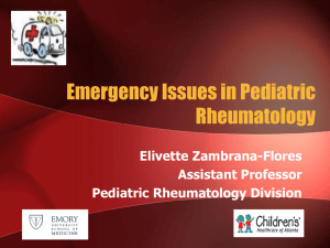 Emergency Issues in Pediatric Rheumatology