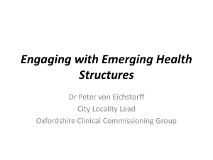 Dr Peter von Eichstorff, Oxfordshire Clinical Commissioning