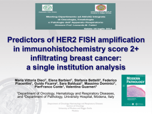 Predictors of HER2 FISH amplification in immunohistochemistry
