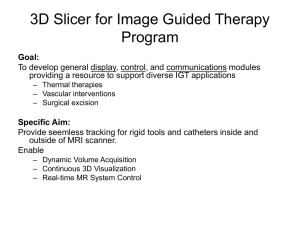 3D Slicer for Image Guided Therapy Program