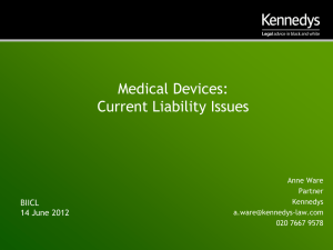 Liability Issues with Medical Devices