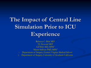 Impact of Central Line Simulation Prior to ICU Experience