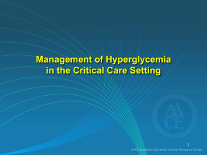 Management of Hyperglycemia in the Critical Care Setting