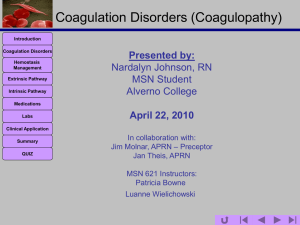 Coagulation Disorders (Coagulopathy)