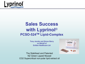 Lyprinol Presentation - Restore Health Pharmacy